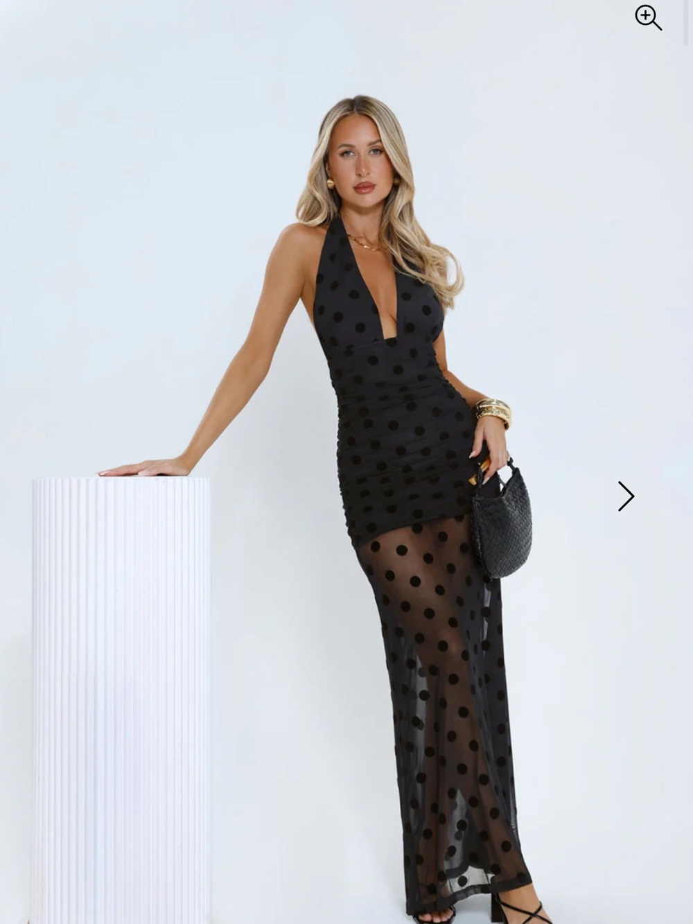 HOT RIGHT NOW POLKA DOT MAXI DRESS BLACK